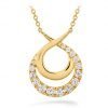 Necklace - Optima Double Circle 0.75 ctw Hearts On Fire Diamonds in 18K Yellow Gold