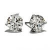 Earrings - Three Prong Studs 0.50 ctw Hearts On Fire Diamond in 18K White Gold