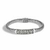 John Hardy Classic Chain Bracelet - Station in Silver 6.5MM with White Diamond - Medium