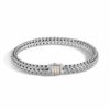 John Hardy Classic Chain Bracelet - Silver 6.5MM with Champagne Diamond - Medium