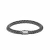 John Hardy Tiga Classic Chain Bracelet - Dark Silver 6.5MM With White Diamonds - Medium