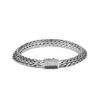 John Hardy Tiga Classic Chain Bracelet - Silver 8MM with Black Sapphire, Black Spinel & White Diamonds - Medium