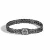 John Hardy Modern Chain Bracelet - Dark Silver 8MM with White Diamonds - Medium