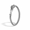 John Hardy Naga Bracelet - Station in Silver with Black Spinel 5MM - Large