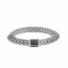 John Hardy Tiga Classic Chain Bracelet - Silver 9.5MM with Black Spinel - Medium