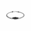 John Hardy Surf Bracelet - Station in Silver 3.5MM with Black Spinel - Medium