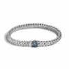 John Hardy Classic Chain Bracelet - Silver 6.5MM with Blue Sapphire - Medium