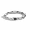 John Hardy Classic Chain Bracelet - Silver 7.5MM with Black Sapphire 4 station - Medium