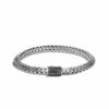 John Hardy Tiga Classic Chain Bracelet - Silver 6.5MM with Black Sapphire - Medium