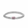 John Hardy Tiga Classic Chain Bracelet - Silver with Black Sapphire, Black Spinel and Pink Sapphire - Medium