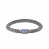 John Hardy Tiga Classic Chain Bracelet - Dark Silver 6.5MM with Blue Sapphire - Medium