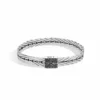 John Hardy Modern Chain Bracelet - Silver 8MM with Black Spinel - Large