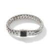 John Hardy Icon Bracelet - Silver 10.5MM with Black Sapphire - Extra Large