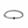 John Hardy Classic Chain Bracelet - Silver 5MM with Black Sapphire - Medium