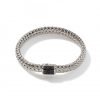 John Hardy Classic Chain Bracelet - Silver 7.5MM with Black Sapphire - Small