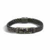 John Hardy Classic Chain Bracelet - Station in Dark Silver 11MM with Apache Gold - Large