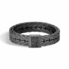 John Hardy Modern Chain Bracelet - Dark Silver 16MM with Black Sapphire - Medium