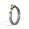 John Hardy Naga Bracelet - Station in Dark Silver and 18K Gold 9MM with Blue Sapphire - Medium