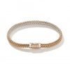 John Hardy Classic Chain Bracelet - Silver and 18K Gold Reversible 5MM - Medium