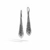 John Hardy Modern Chain Earring - Drop in Dark Silver with White Diamonds