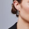 John Hardy Dot Earring - Drop in Silver with Black Sapphire