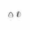 John Hardy Palu Earring - Buddha Belly in Hammered Silver with Black Spinel