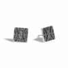 John Hardy Modern Chain Earring - Stud in Silver with Black Spinel 10.5MM