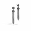 John Hardy Classic Chain Earring - Tassel in Silver with Black Spinel