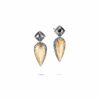 John Hardy Palu Earring - Silver Classic Chain with Hammered 18K Gold and Hematite Drop