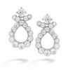 Earrings - Aerial Regal Scroll Earrings 0.90 ctw Hearts On Fire Diamonds in 18K White Gold