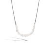 John Hardy Classic Chain Necklace - Station in Silver with Pearls