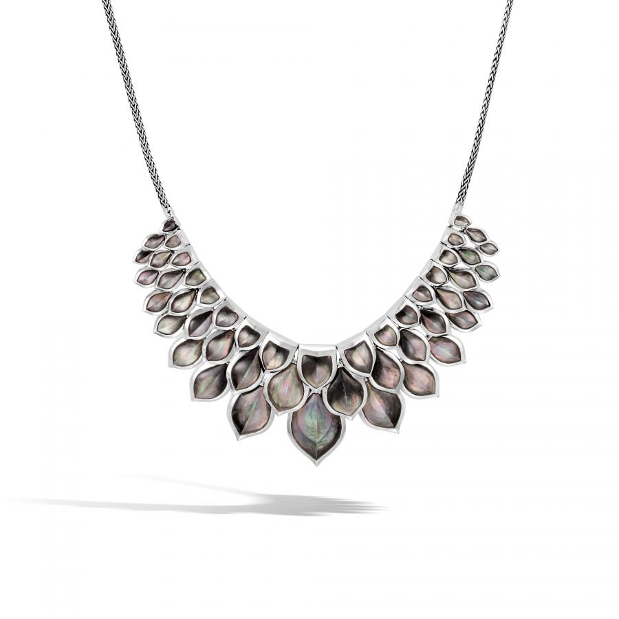 John Hardy Legends Naga Necklace in Silver with Grey Mother of Pearl