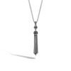 John Hardy Classic Chain Necklace - Tassel in Silver with Black Spinel