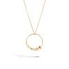 John Hardy Palu and Dot Pendant Necklace - Hammered 18K Gold with White Diamonds - 16" to 18"