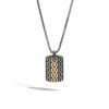 John Hardy Classic Chain Necklace - Dog Tag in Dark Silver and 18K Gold