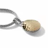 John Hardy Palu Hammered Pendant Necklace - Silver and 18K Gold Reversible - 16" to 18"