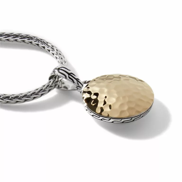 John Hardy Palu Pendant Necklace - Silver and 18K Gold Reversible - 16" to 18" 1
