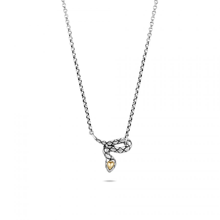 John Hardy Legends Cobra Necklace in 18K Gold and Silver