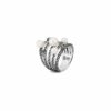 John Hardy Classic Chain Ring - Silver with Pearls - Size 7