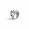 John Hardy Modern Chain Ring - Silver 24MM Width - Size 7