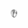 John Hardy Lahar Ring - Dome in Silver with White Diamonds - Size 7