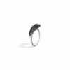 John Hardy Classic Chain Ring - Silver with Black Spinel - Size 7