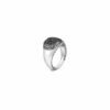 John Hardy Classic Chain Ring - Signet in Silver with Black Sapphire - Size 7