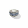 John Hardy Classic Chain Ring - Silver with Blue Sapphire - Size 7