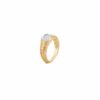 John Hardy Classic Chain Ring - Signet in 18K Gold with White Diamonds - Size 6