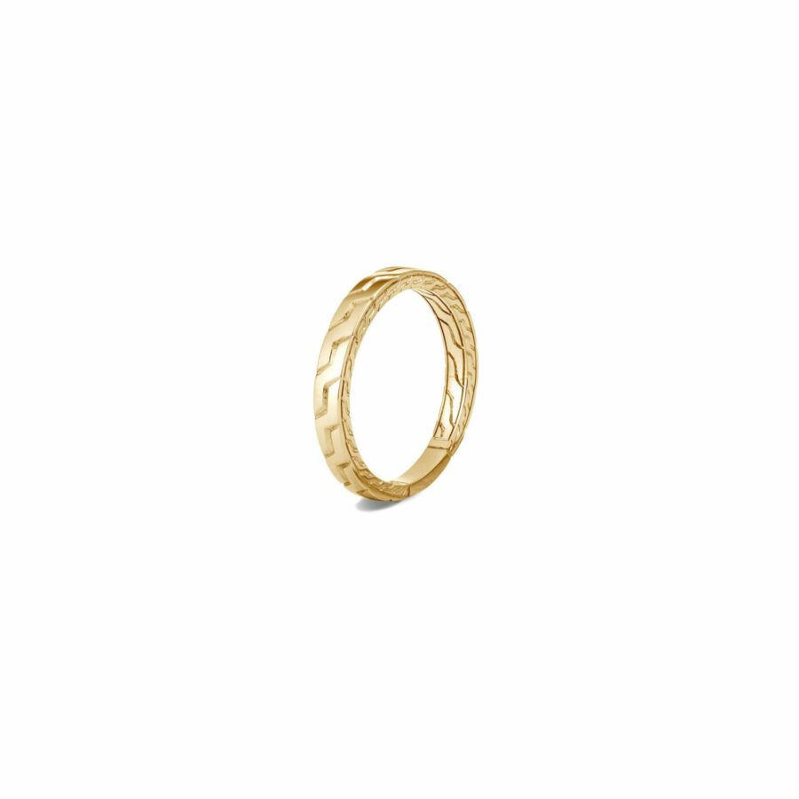 John Hardy Classic Chain Ring – Band in 18K Gold 3.5MM width – Size 10