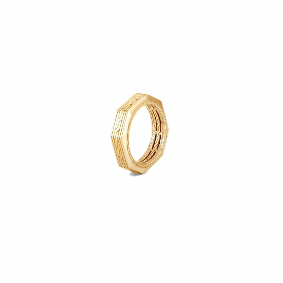 John Hardy Classic Chain Ring – Band in 18K Gold 6MM width – Size 11