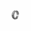 John Hardy Classic Chain Ring - Band in Dark Silver with White Diamonds 8MM width - Size 10