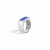 John Hardy Classic Chain Ring - Band in Silver with Lapis Lazuli 9.5MM width - Size 10