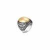 John Hardy Palu and Dot Ring - Silver with Hammered 18K Gold Dome - Size 7